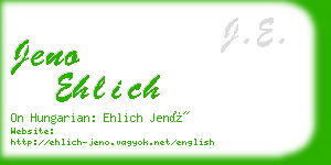 jeno ehlich business card